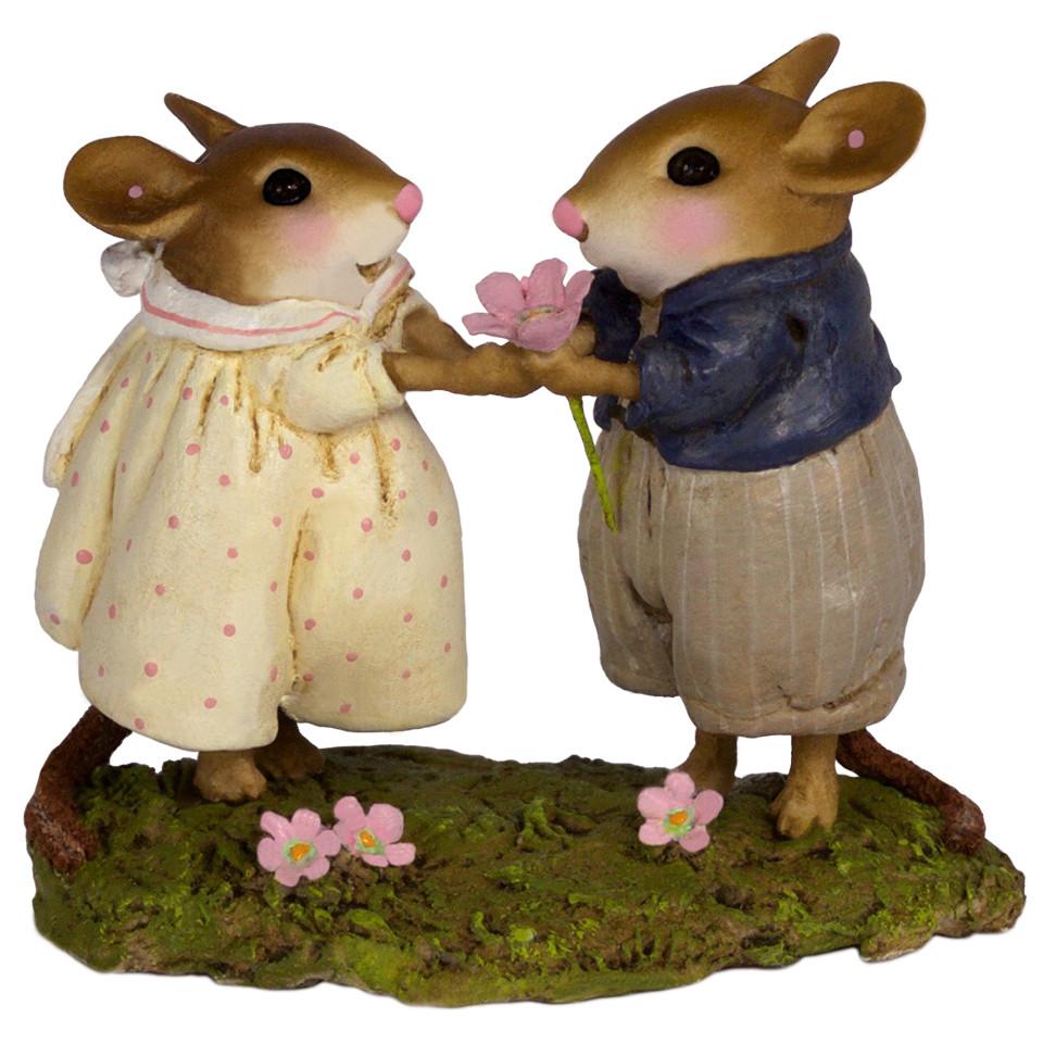 Mouse Giving a Flower to His Girl