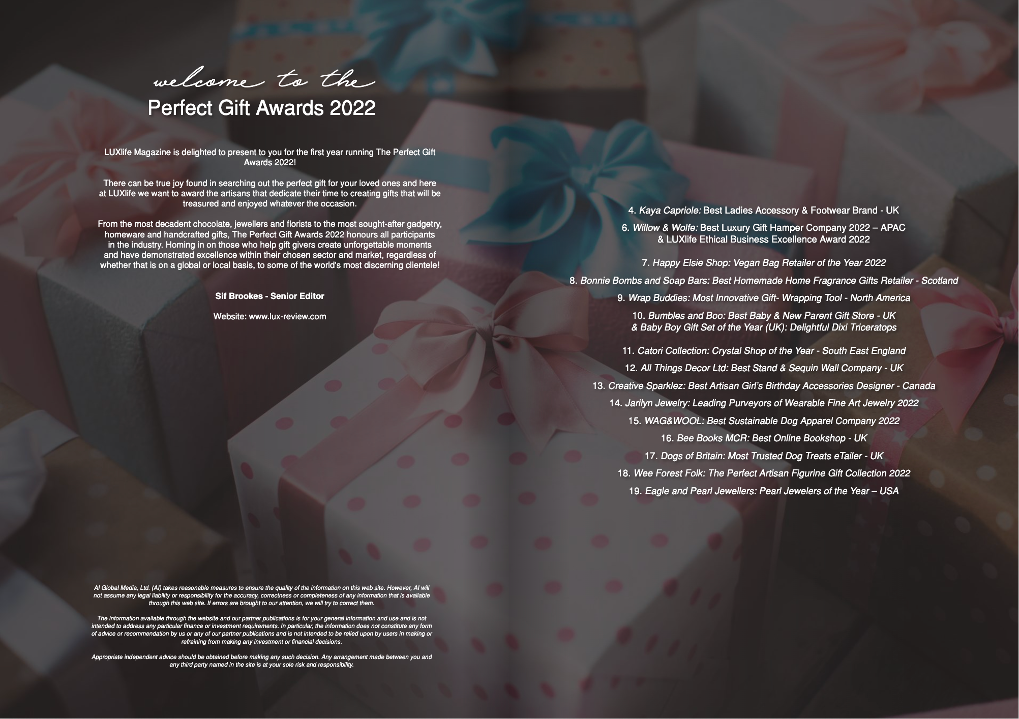 Wee Forest Folk Featured in Lux Magazine's Perfect Gift Awards