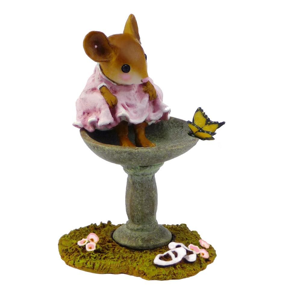 Mouse Dipping Her Toes in a Bird Bath