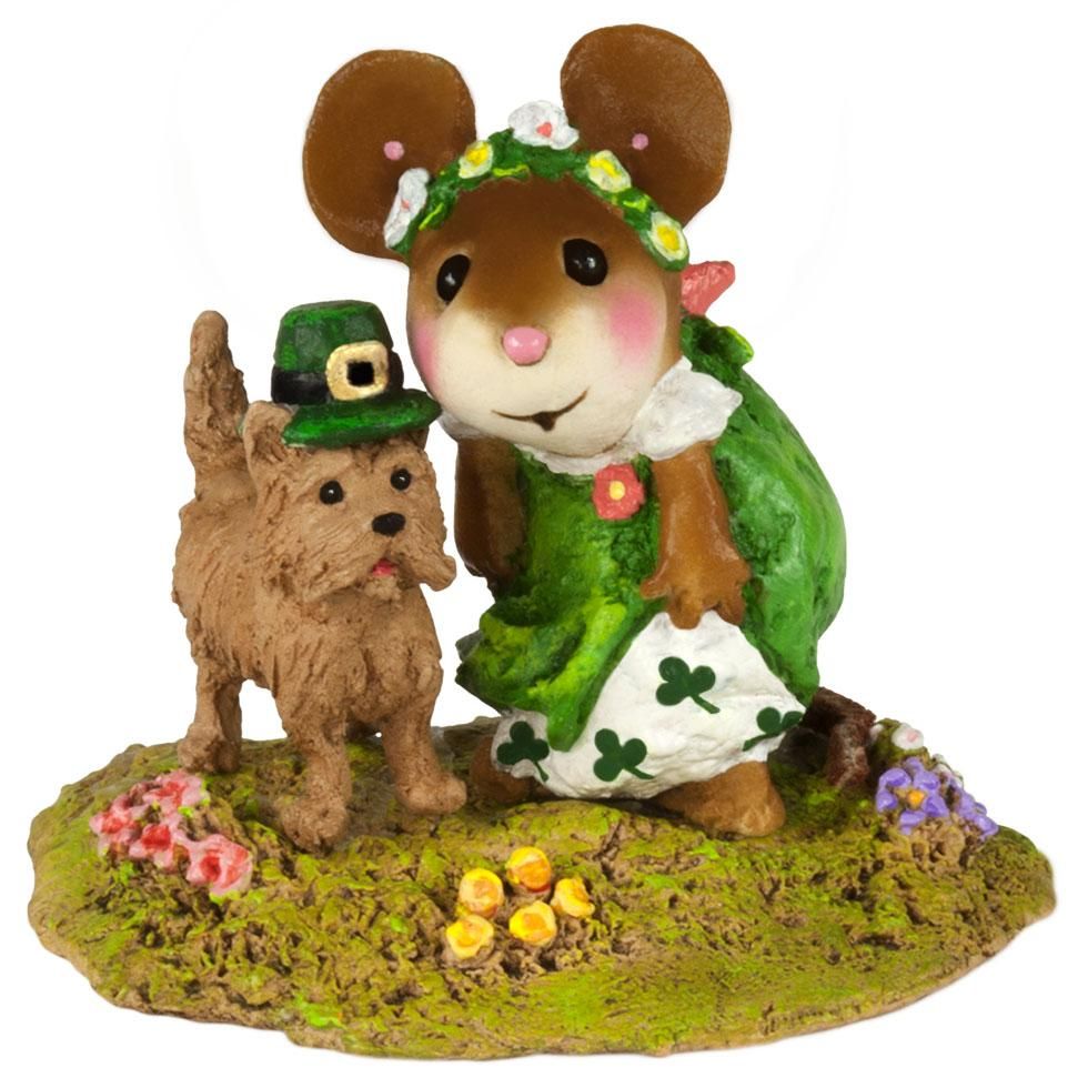 St. Patrick's Day Mouse with her Dog