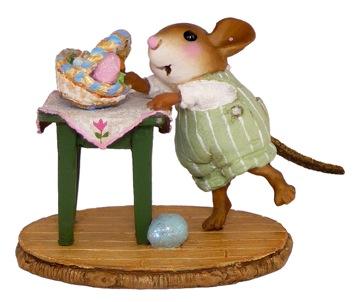 Mouse Tipping an Easter Basket